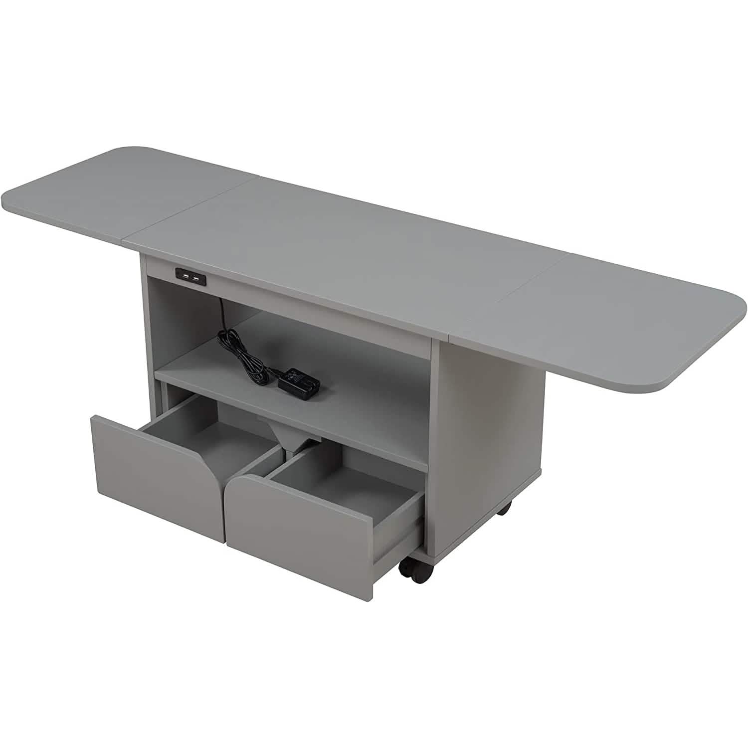 Nightstand with USB Port and Foldable Tabletop