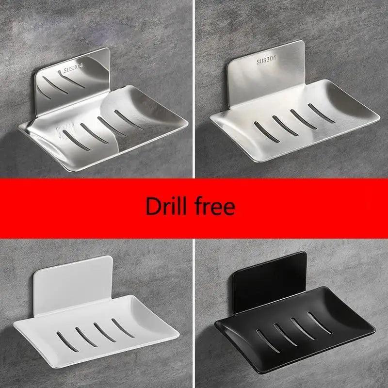 No Drilling Soap Dish Holder Wall Mounted  Soap Sponge Holder For Kitchen Soap Holder Bathroom Soap Holder Soap Dish Bath Soap Dish for Shower Stainless Steel Wall Mounted Bar Soap Holder For Bathroom Kitchen