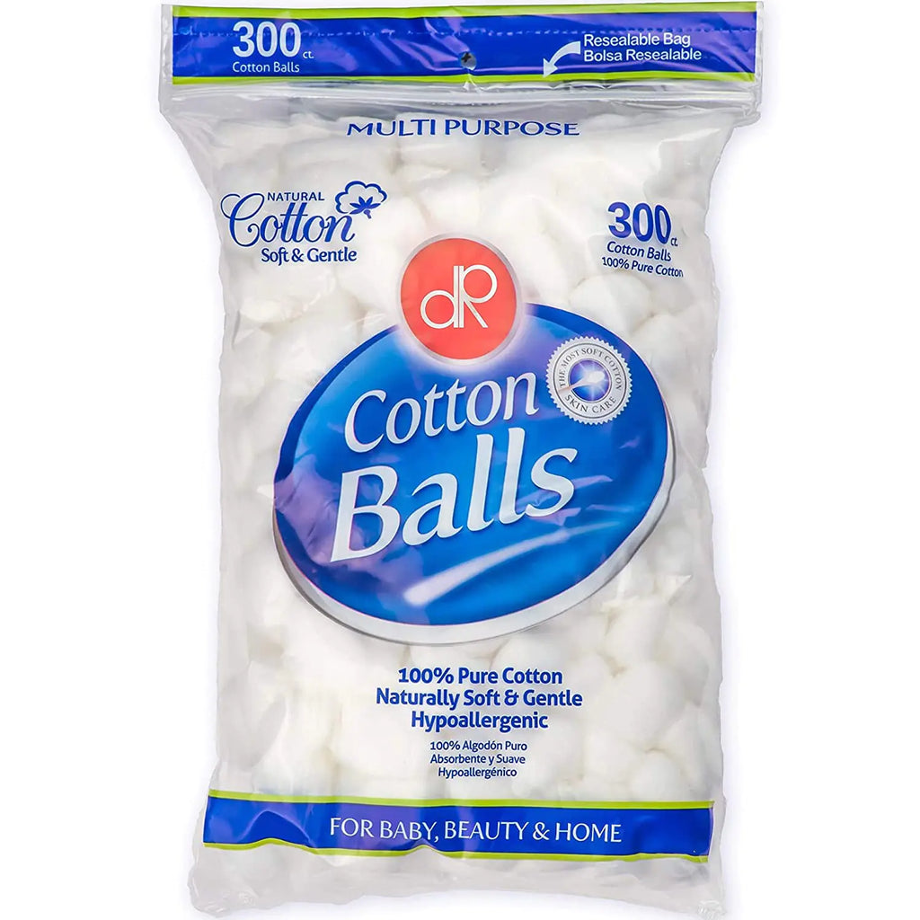 DecorRack 300 Small Cotton Balls for Make-Up, Nail Polish Removal, Pet Care, Applying Oil Lotion or Powder, Made from 100% Pure & Natural Cotton, Soft and Absorbent for Household Needs (300 Count) 300 Count