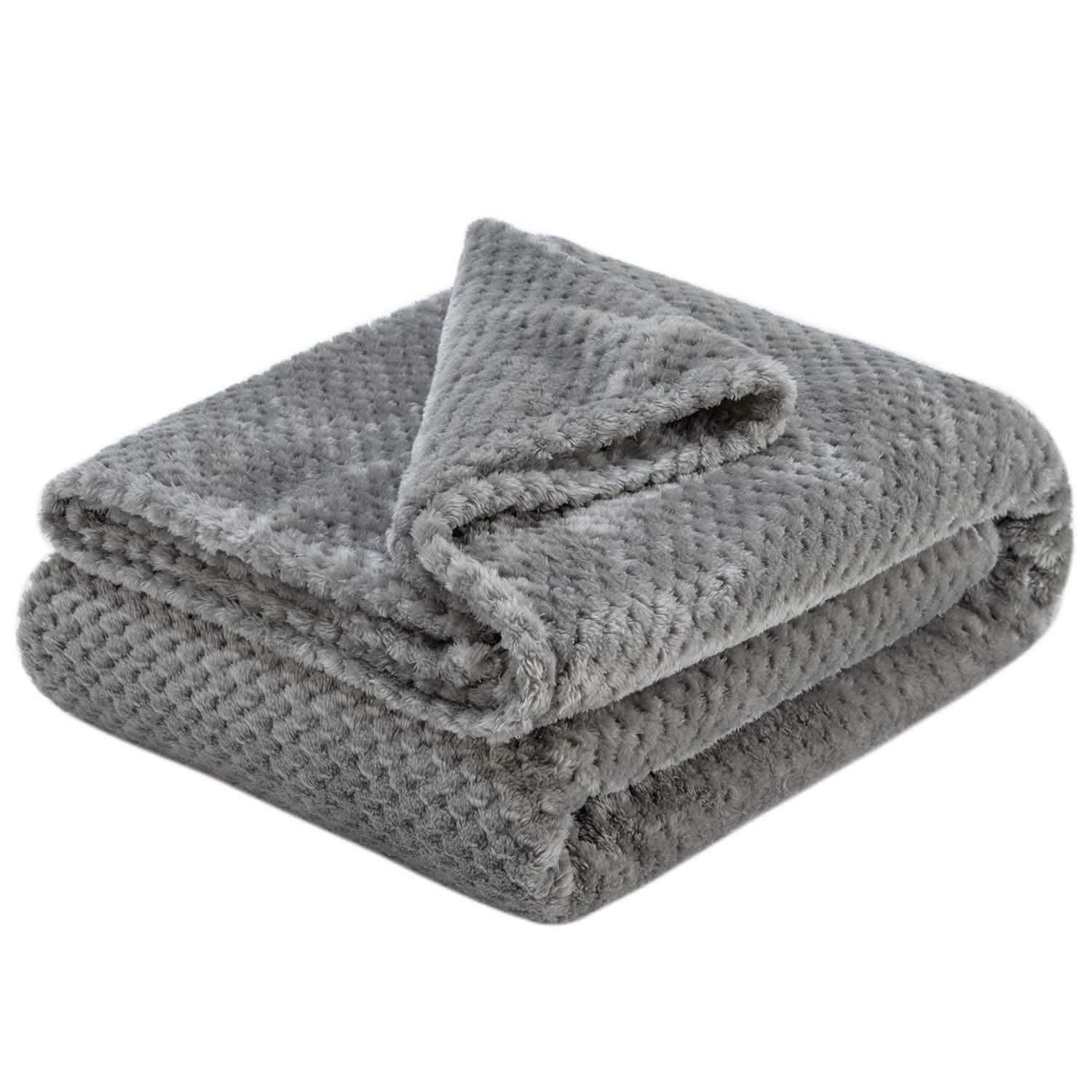 Noble House Solid Color Popcorn Microfiber Blanket