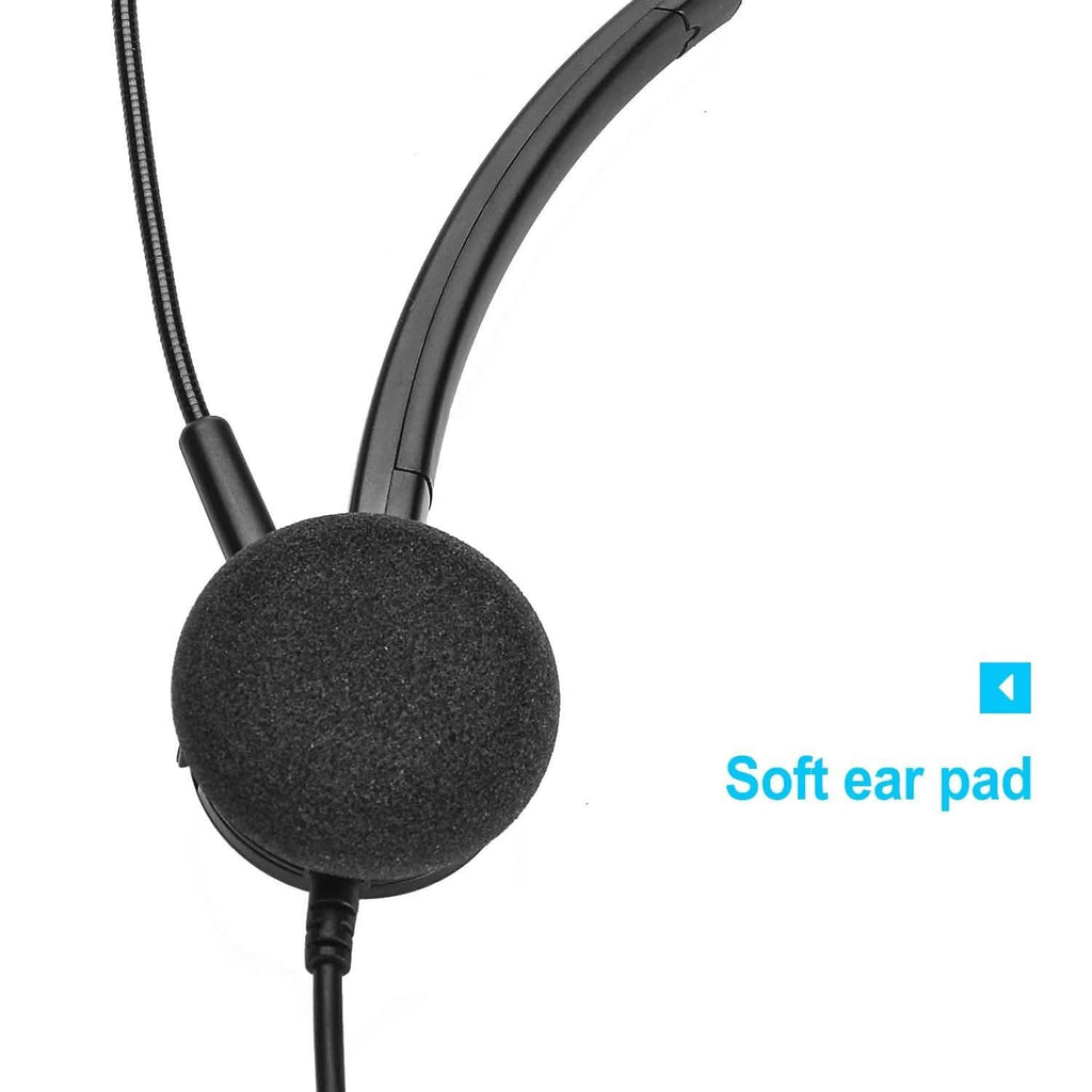 Noise Canceling Headset Convertible RJ9 Earphone with Microphone Adaptor