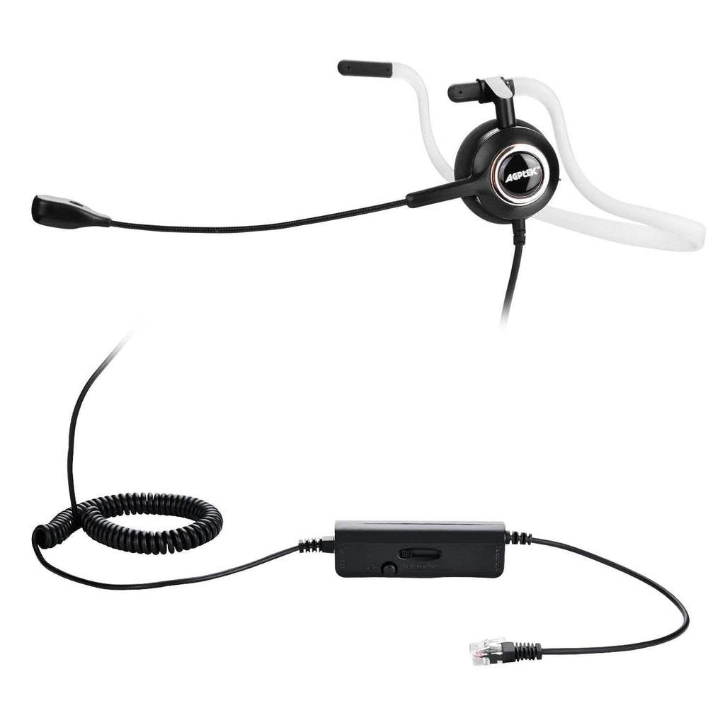 Noise Canceling Headset Convertible RJ9 Earphone with Microphone Adaptor