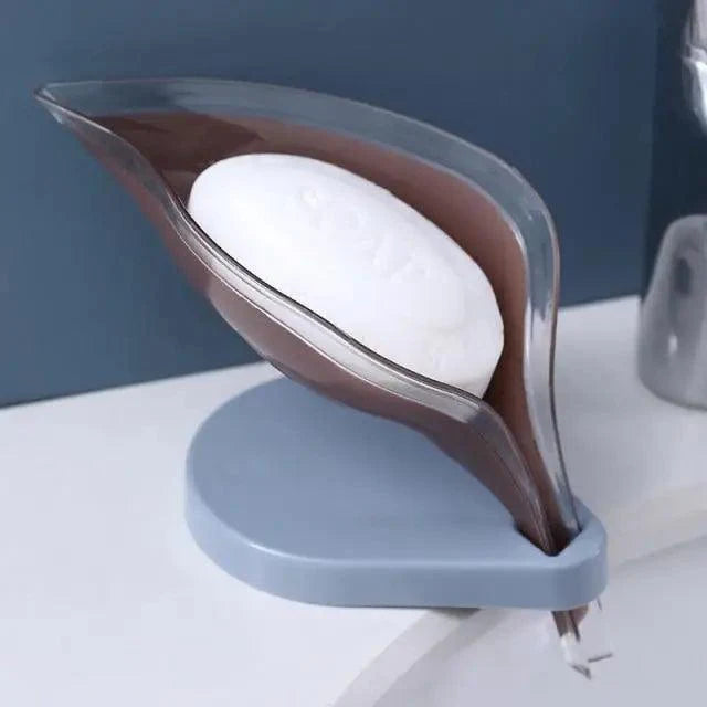 Non-slip leaf Shape Soap Box Bathroom Soap Holder Dish Storage Plate Tray Soap Holder Case Kitchen Supplies Bathroom Accessories Soap Dishes Sponge Container with Suction Cup Leaf Shape Self Draining for Bathroom Kitchen Sink