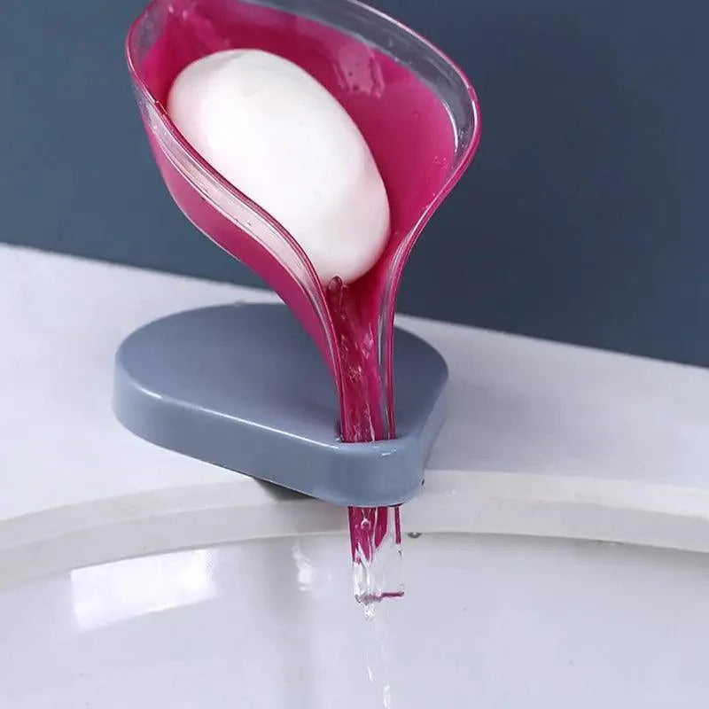 Non-slip leaf Shape Soap Box Bathroom Soap Holder Dish Storage Plate Tray Soap Holder Case Kitchen Supplies Bathroom Accessories Soap Dishes Sponge Container with Suction Cup Leaf Shape Self Draining for Bathroom Kitchen Sink