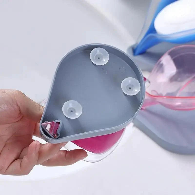 Non-slip leaf Shape Soap Box Bathroom Soap Holder Dish Storage Plate Tray Soap Holder Case Kitchen Supplies Bathroom Accessories Soap Dishes Sponge Container with Suction Cup Leaf Shape Self Draining for Bathroom Kitchen Sink