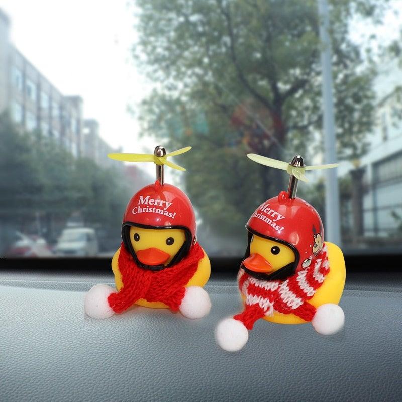 Normal Airscrew Helmet Standing Duck Broken Wind Small Yellow Duck Bike Motor Riding Cycling Lights Bicycle Accessories Rubber Yellow Duck Toy Bike Ornaments Yellow Duck With Proper Helmet Cool Decorations