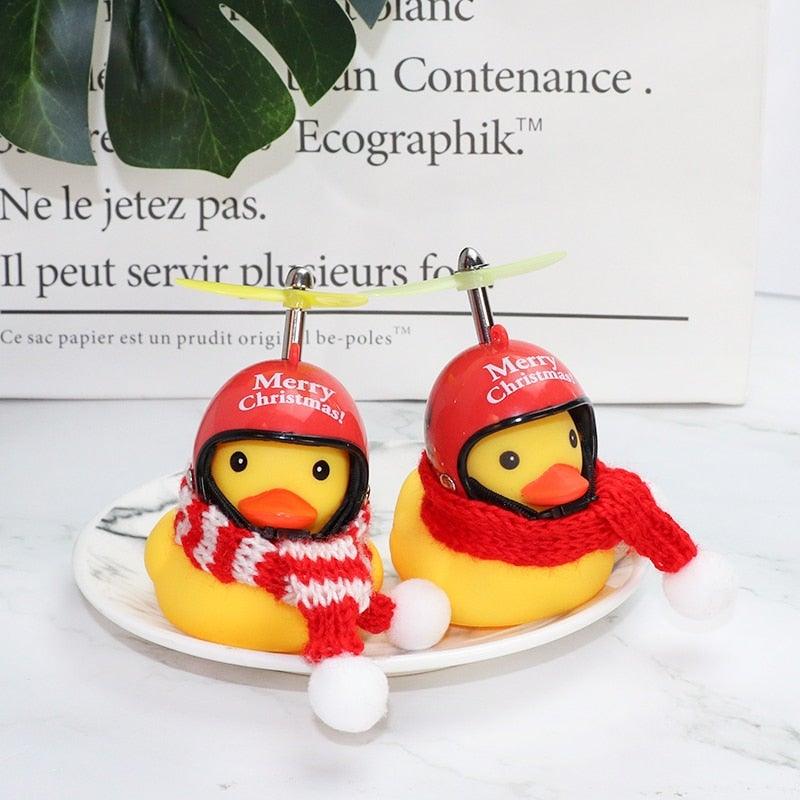 Normal Airscrew Helmet Standing Duck Broken Wind Small Yellow Duck Bike Motor Riding Cycling Lights Bicycle Accessories Rubber Yellow Duck Toy Bike Ornaments Yellow Duck With Proper Helmet Cool Decorations