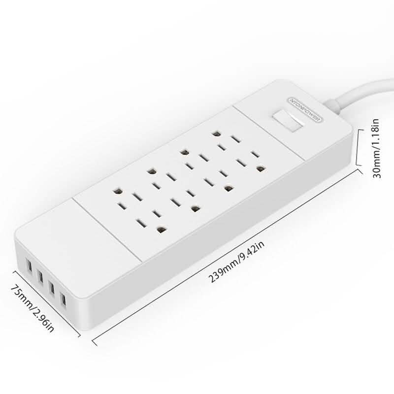 NTON Power USP US Electric Plug 8 AC Power Outlet with USB Charger