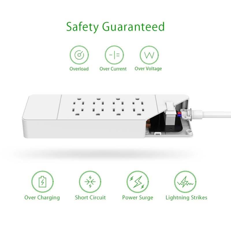 NTON Power USP US Electric Plug 8 AC Power Outlet with USB Charger