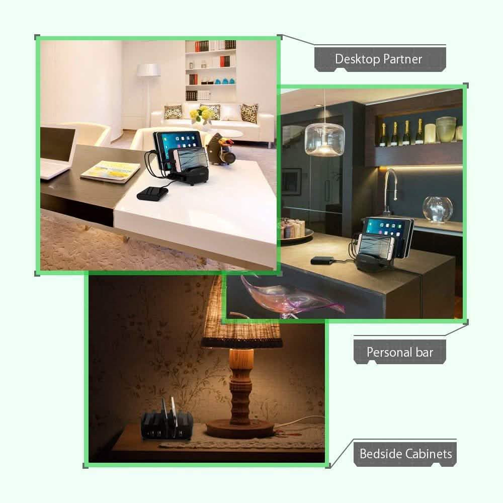 NTONPOWER Smartphone Charging Station 5 USB Ports Dock & Organizer