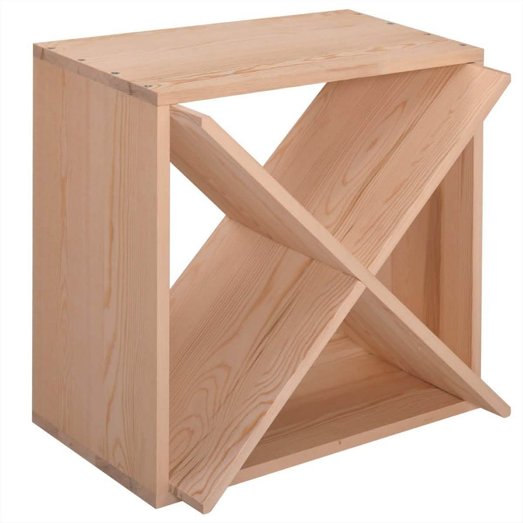 NuFazes 24 Bottles Holder Wine Rack Solid Wood Stackable Storage Cube Tabletop Champagne