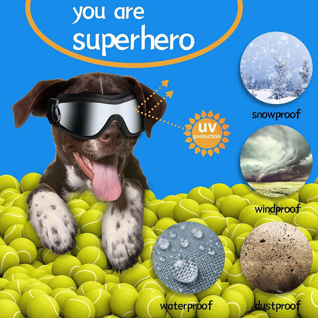 NVTED Dog Sunglasses with Adjustable Strap for Medium or Large Dog