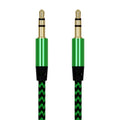 Nylon Braided 1m 3.5 mm  Aux Audio Cable Jack For Mobile Car Headphones Speakers