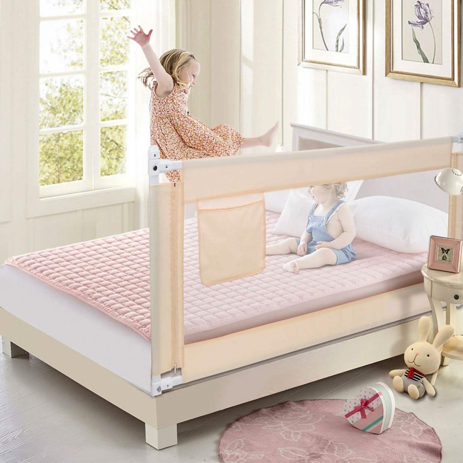 Odoland 70in Foldable Baby Toddler Safety Bed Rail Anti Falling Guard