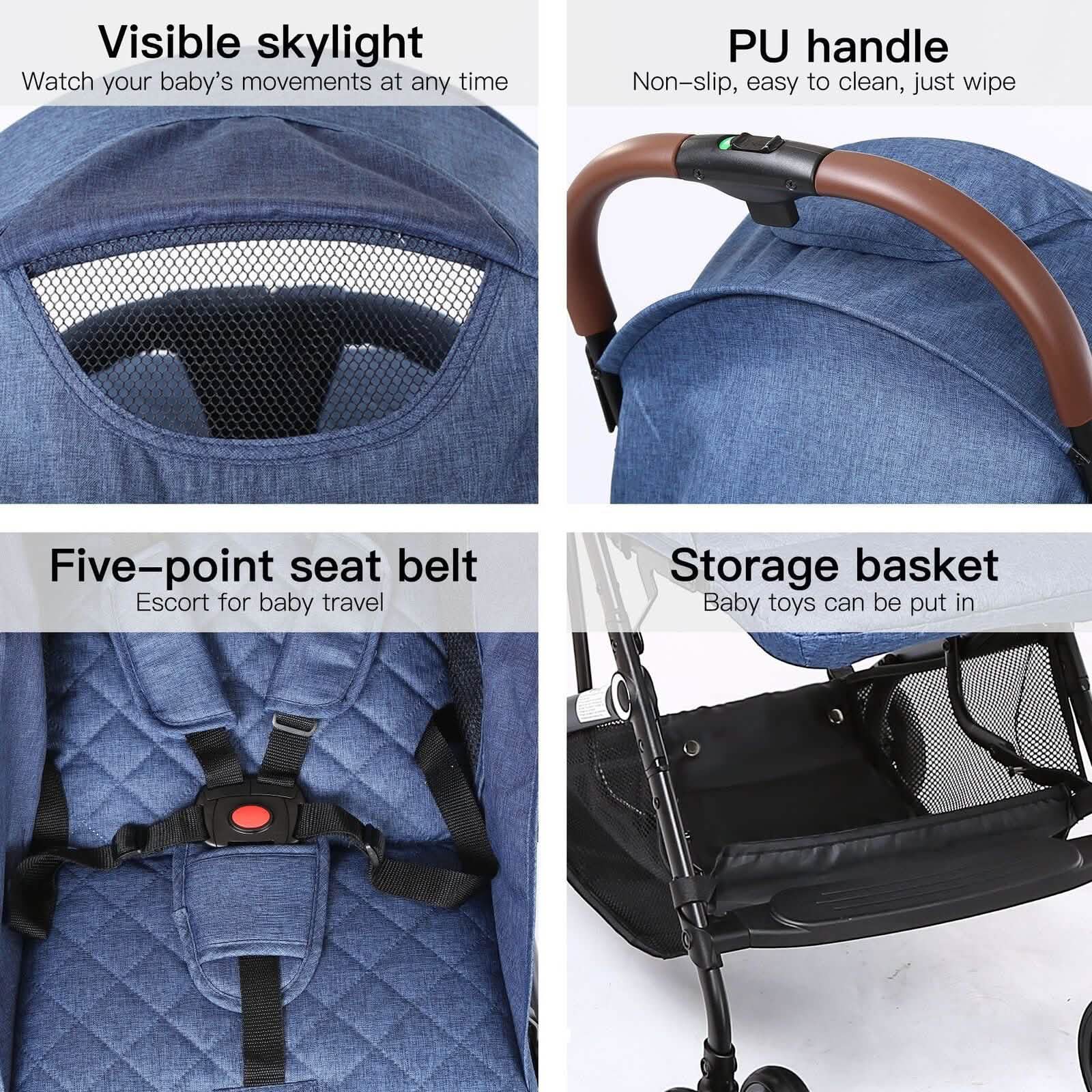 Odoland Baby Infant Foldable Umbrella Stroller Lightweight Travel Carriage Pushchair