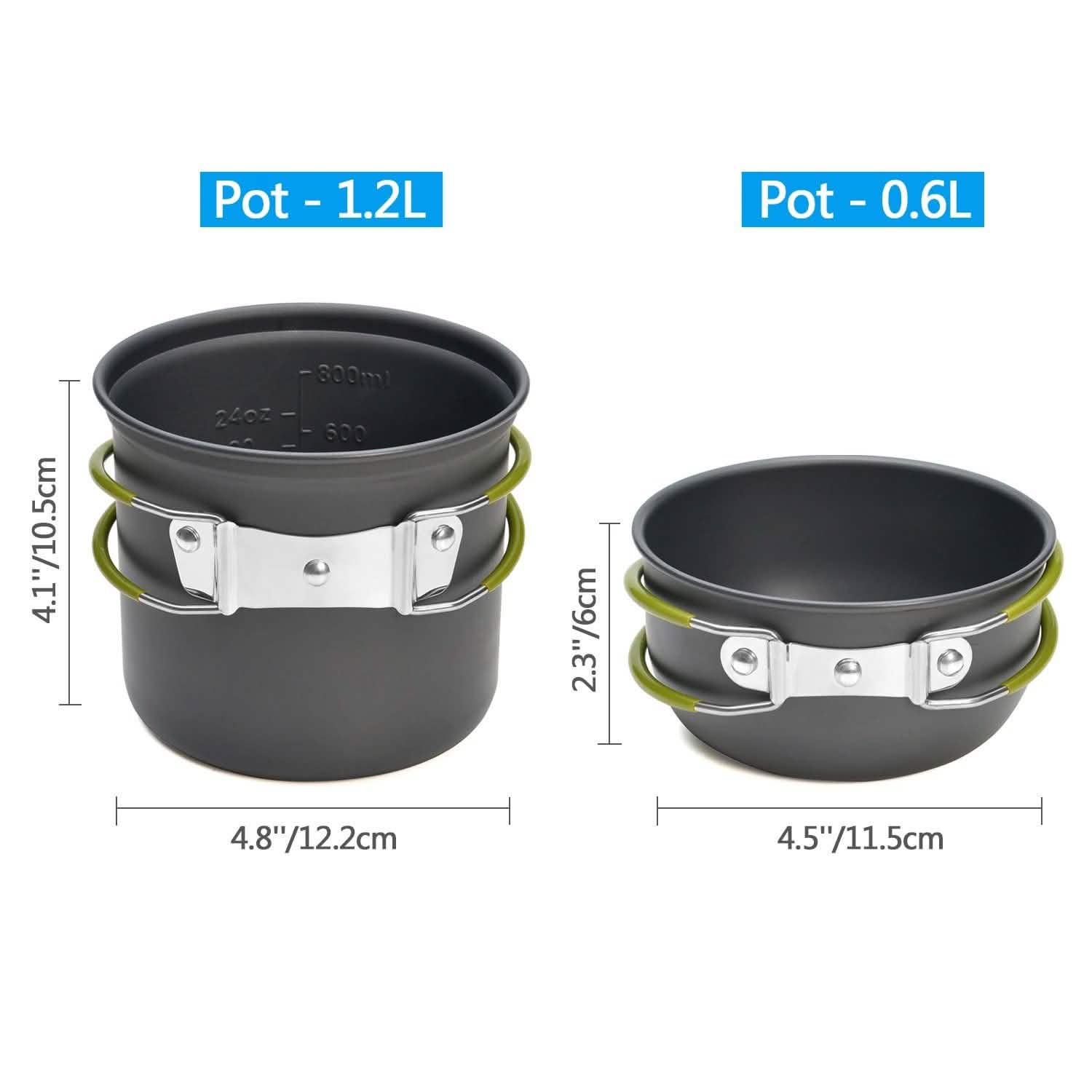 ODOLAND Camping Cookware Kit Lightweight Portable Cookware Set