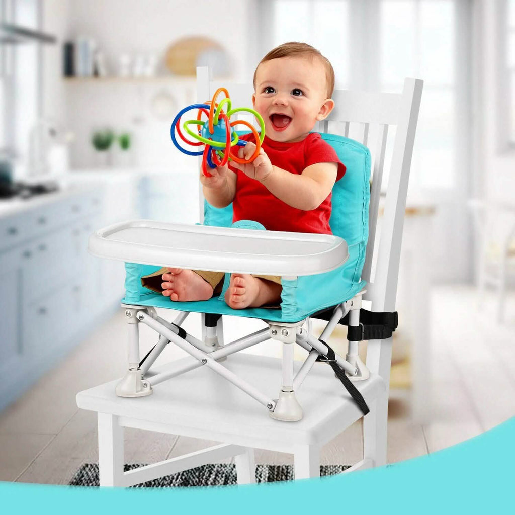 ODOLAND Folding Portable Travel High Chairs Booster Seat with Tray for Baby Infant