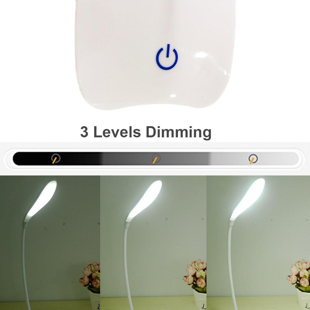 Office Desk LED Table Lamp USB Rechargeable Battery Bright Lamp Eye Care Mini Flex Room Desk Children's Lamp Bedroom Nightstand Decorative Table Lamp Cute Study Lamps for Bedroom Décor