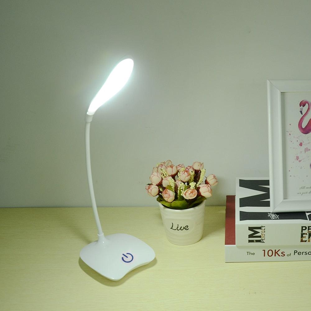 Office Desk LED Table Lamp USB Rechargeable Battery Bright Lamp Eye Care Mini Flex Room Desk Children's Lamp Bedroom Nightstand Decorative Table Lamp Cute Study Lamps for Bedroom Décor