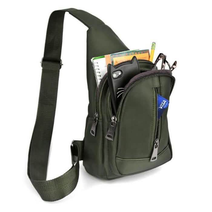 Olive Crossbody Sling Backpack with Adjustable Strap