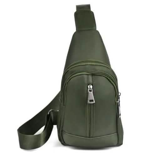 Olive Crossbody Sling Backpack with Adjustable Strap