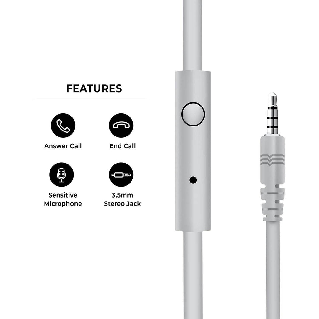 On-Ear Headphones with Built-in Mic, Portable Audio Headset with Adjustable Headband