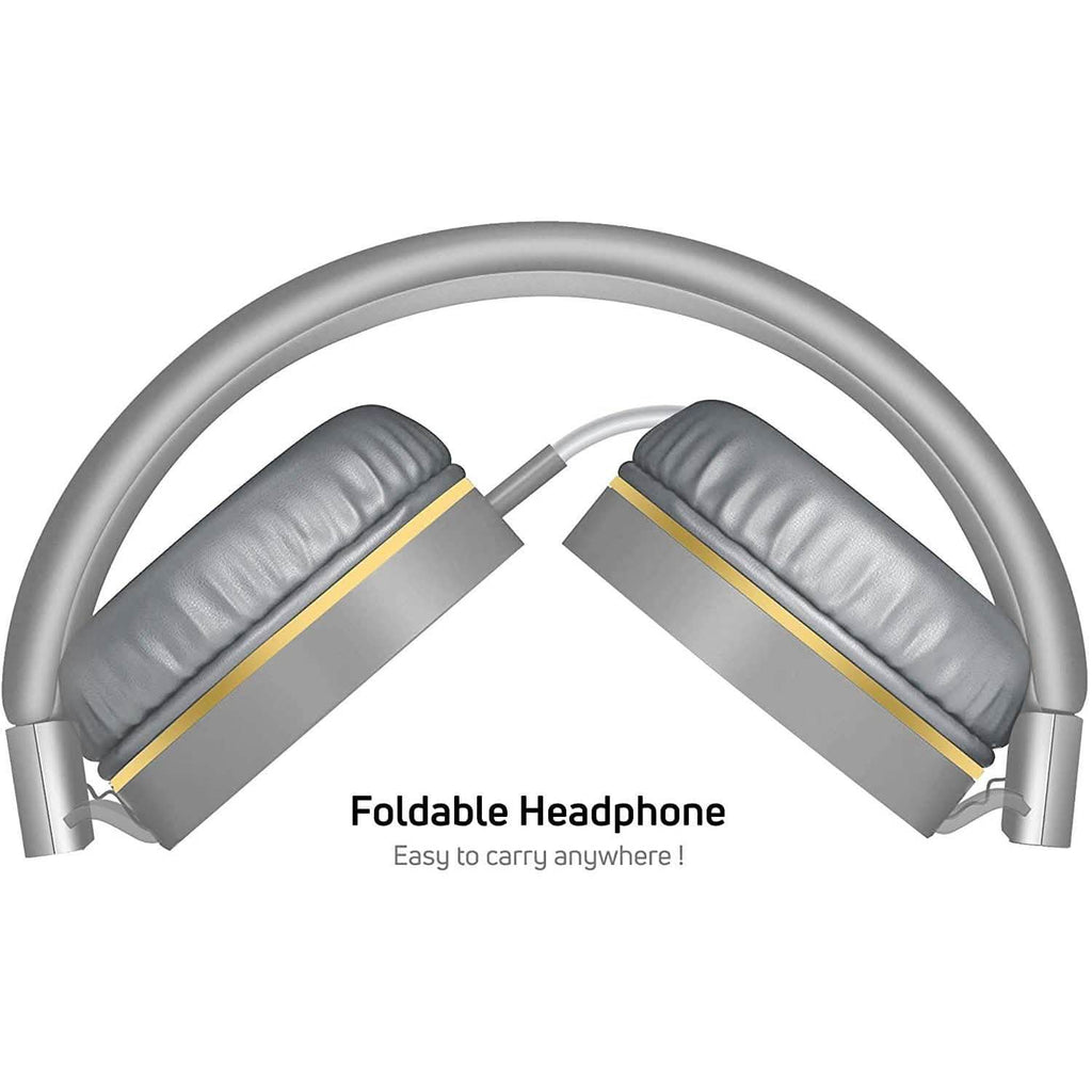 On-Ear Headphones with Built-in Mic, Portable Audio Headset with Adjustable Headband
