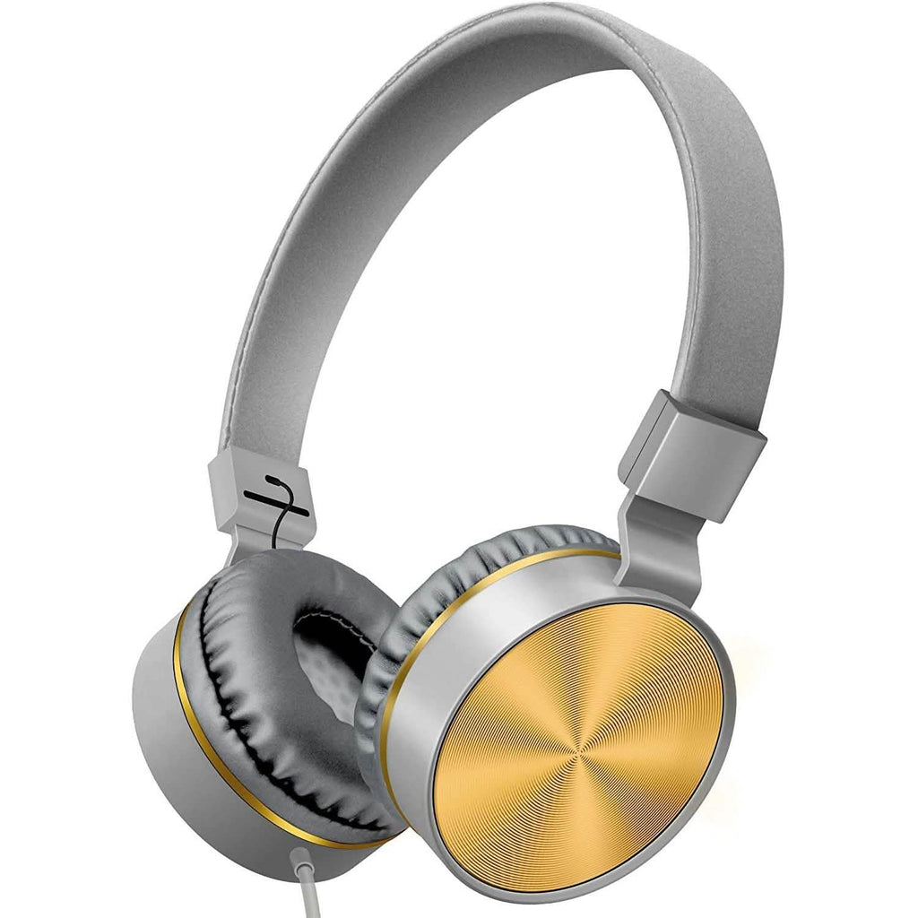 On-Ear Headphones with Built-in Mic, Portable Audio Headset with Adjustable Headband
