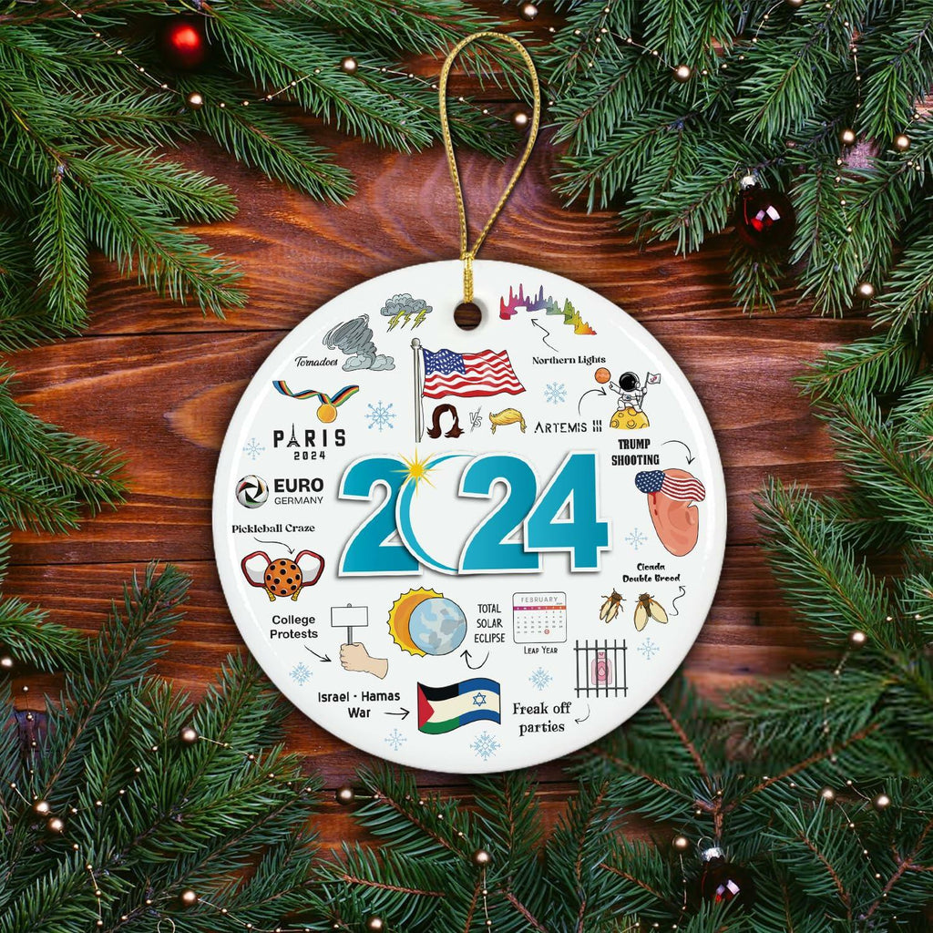 NewEleven 2024 Christmas Ornament Year in Review Memorable Holiday Decor