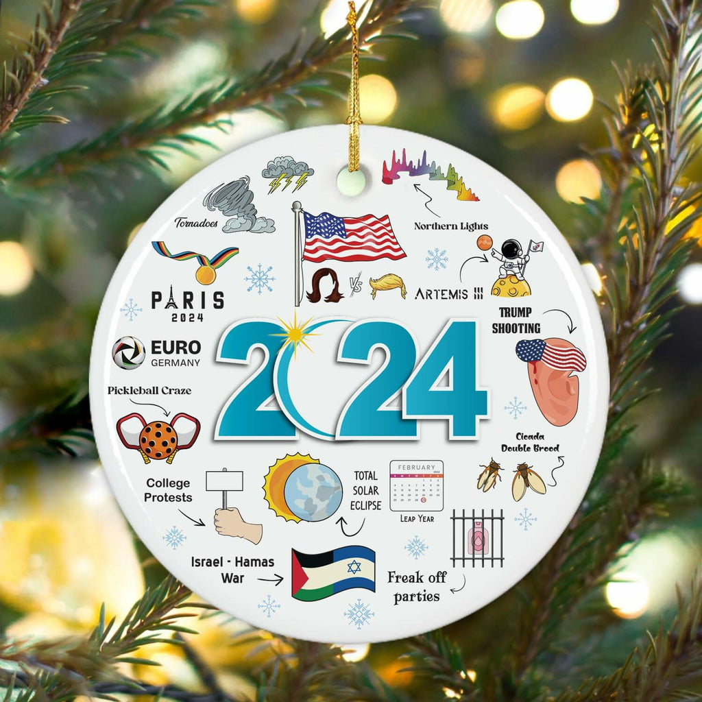 NewEleven 2024 Christmas Ornament Year in Review Memorable Holiday Decor