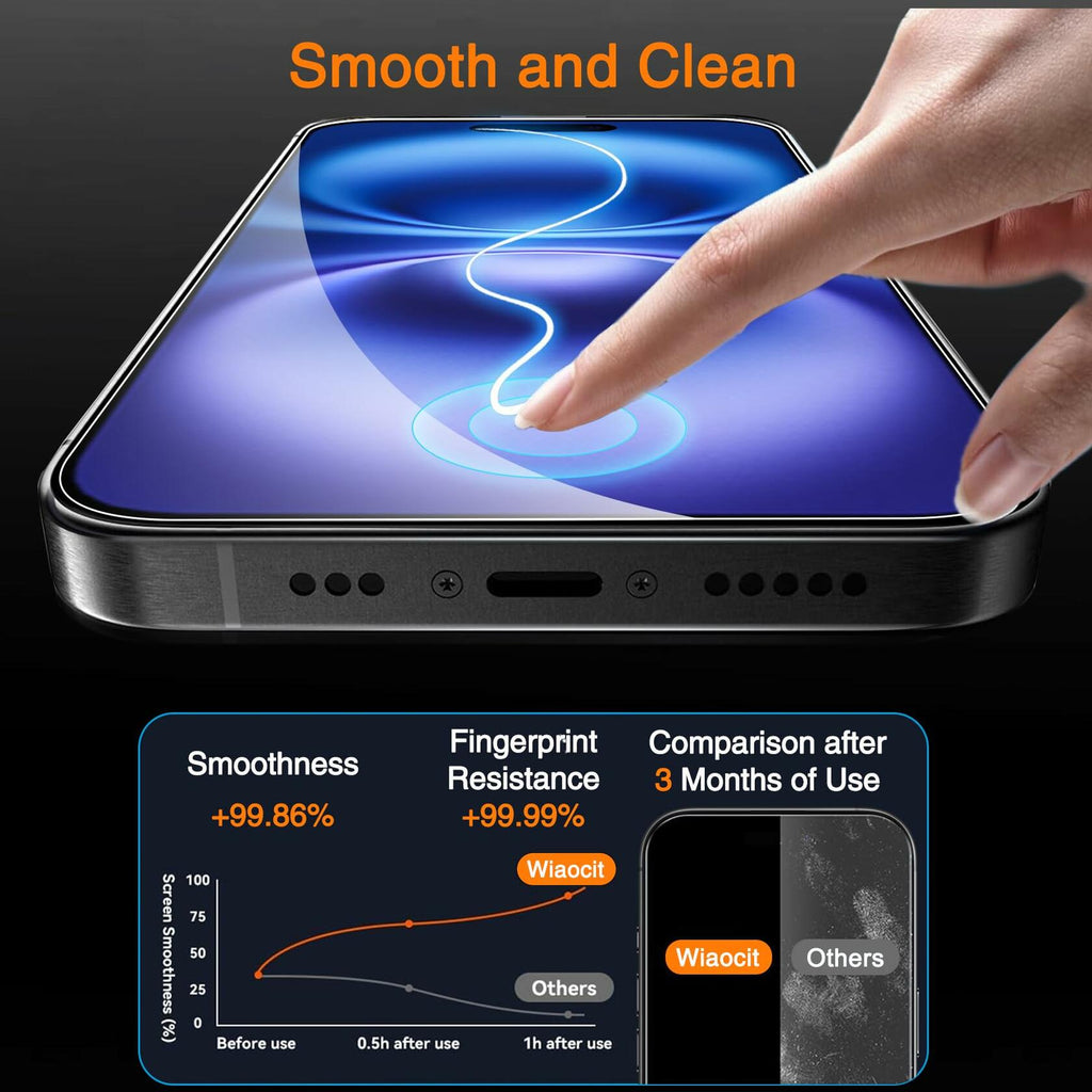 Wiaocit 3 Pack Tempered Glass Screen Protector for iPhone SE 4 - Clear