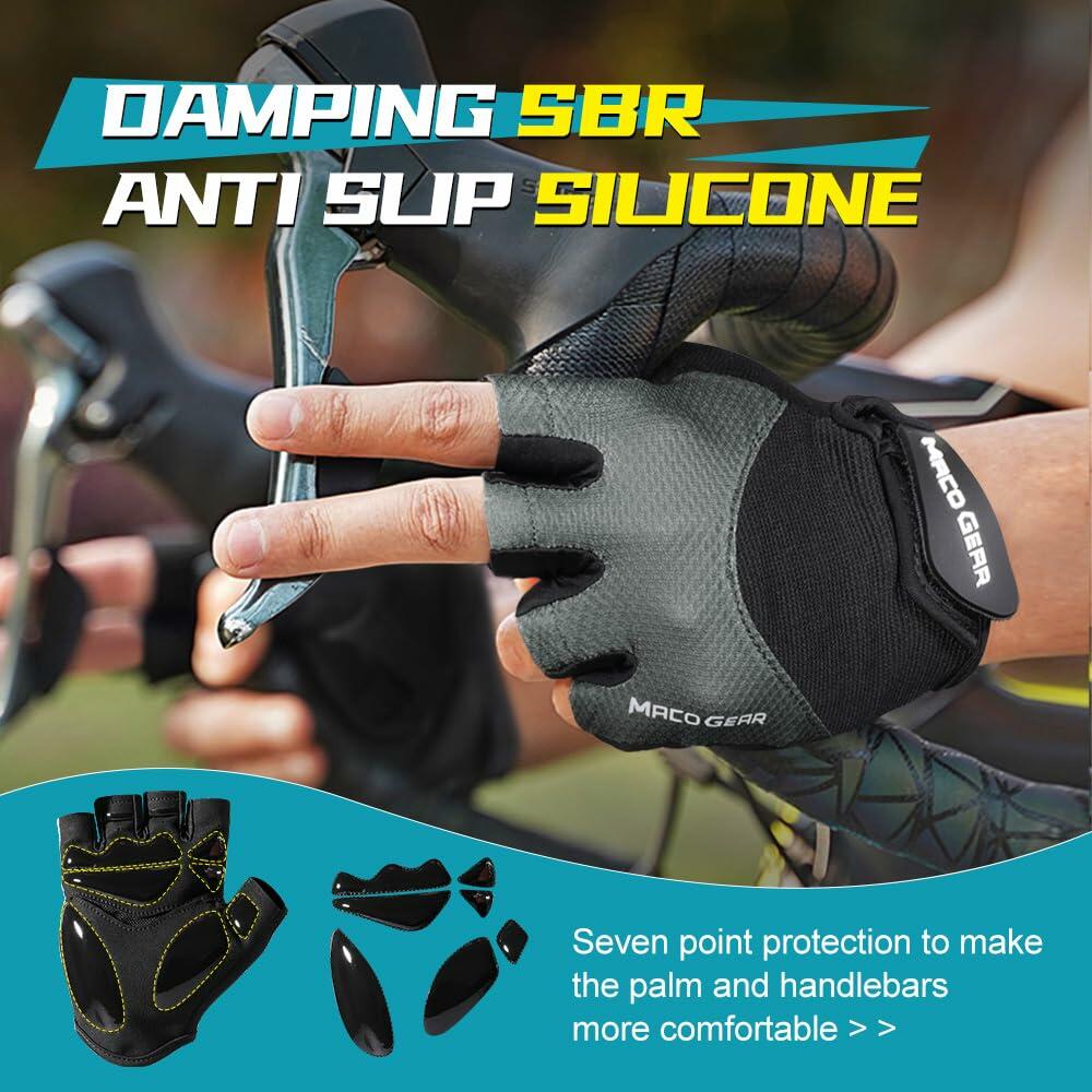 WTACTFUL Half Finger Cycling Gloves for Men/Women – Workout & Biking, Black L