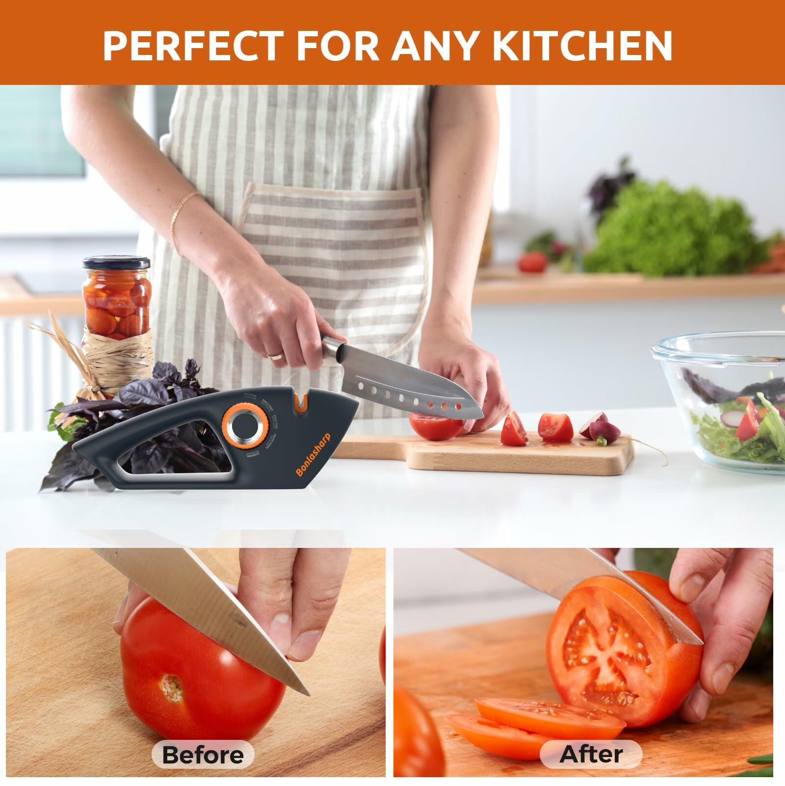 5-in-1 Adjustable Knife Sharpener for Kitchen & Scissors Ergonomic Design