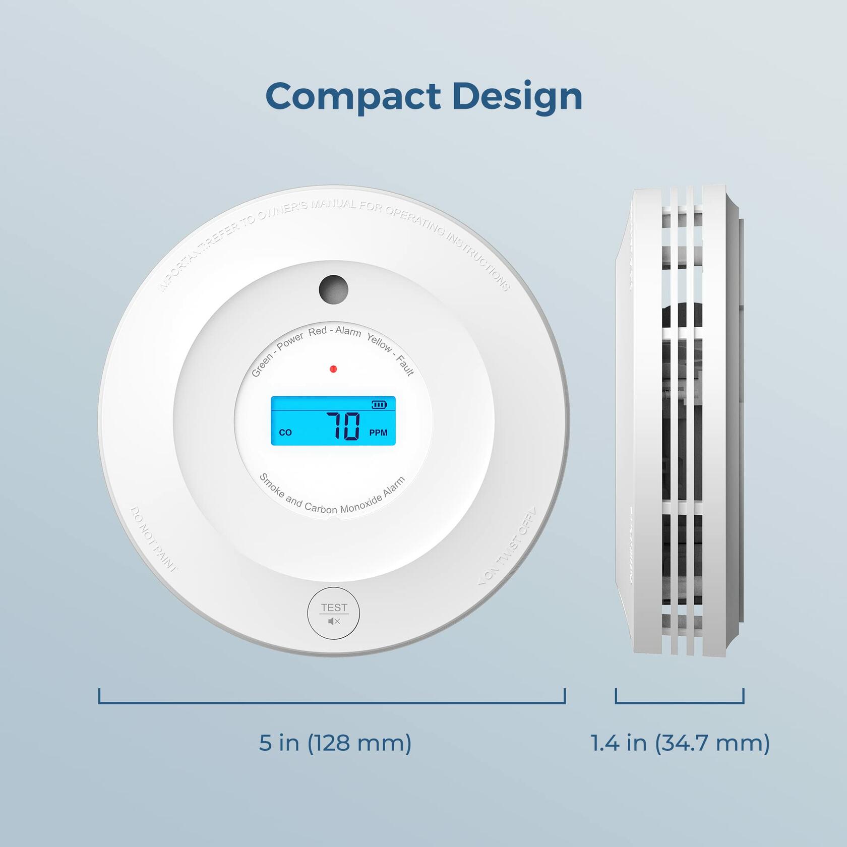 [Like New] AEGISLINK SC240 Smoke & CO Detector 10-Year Battery Photoelectric 1 Pack - Like New