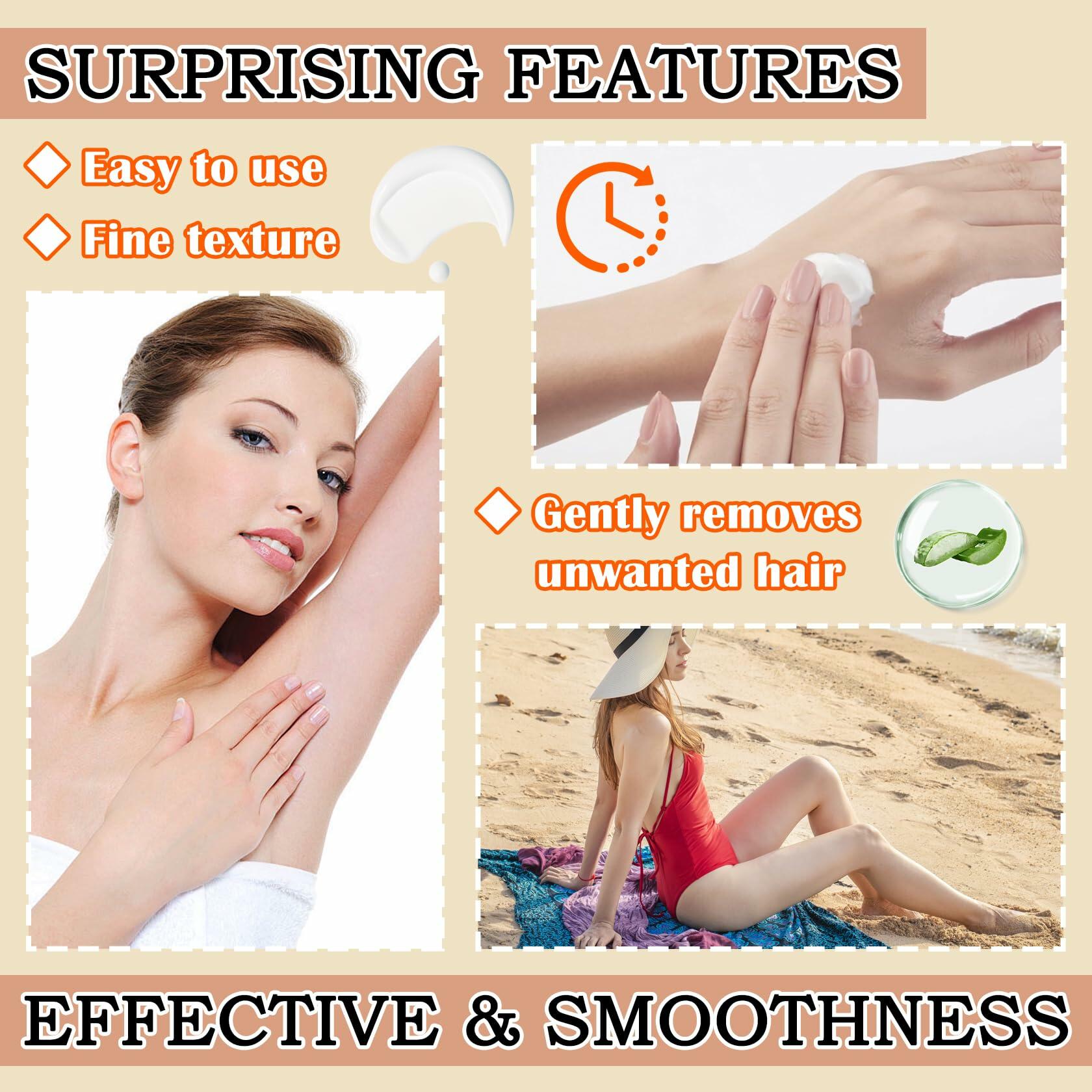 Moisturizing Long-Lasting Flawless Hair Removal Cream for Body & Face 2oz
