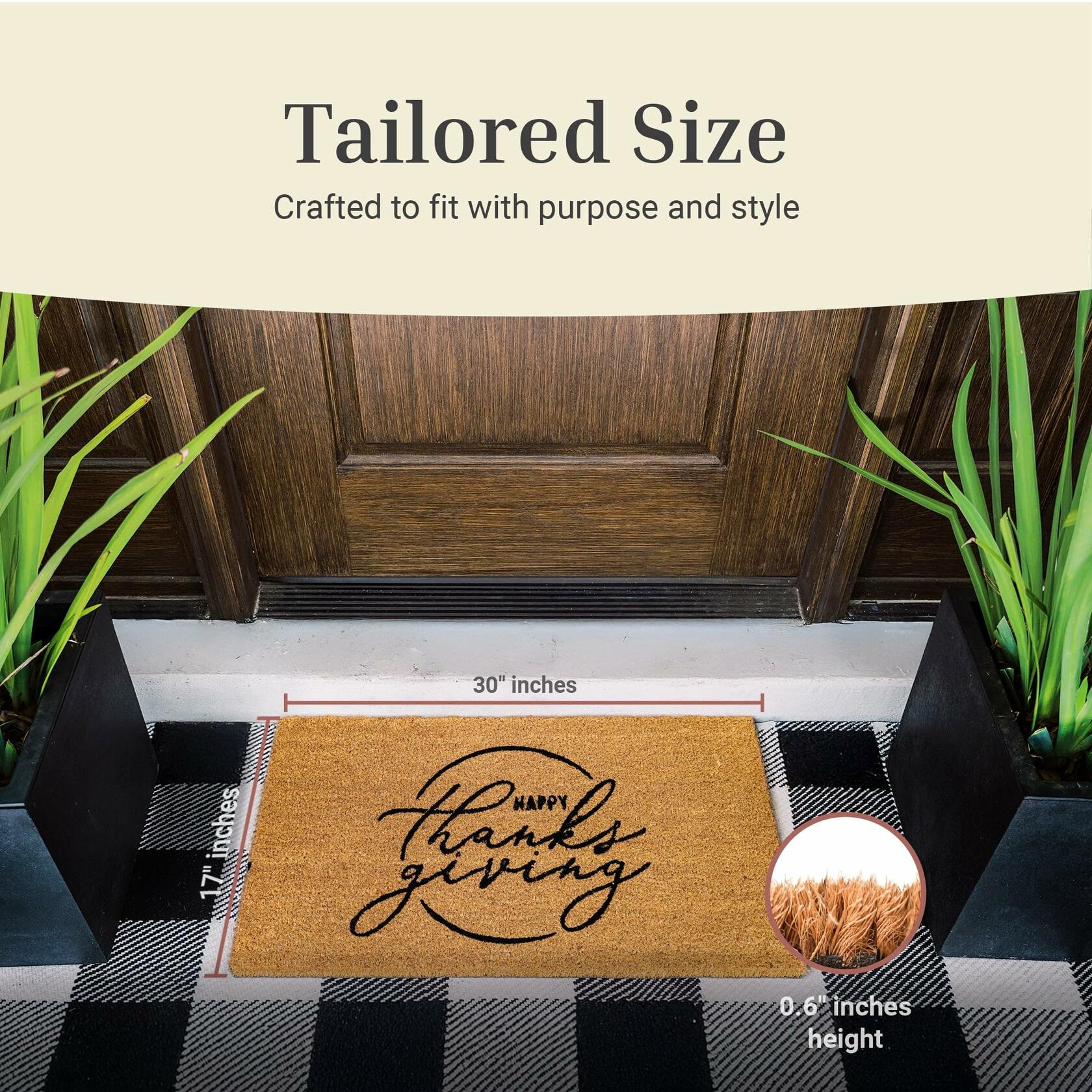 THEODORE MAGNUS 1 Count Fall Coir Non-Slip Outdoor Door Mat Welcome