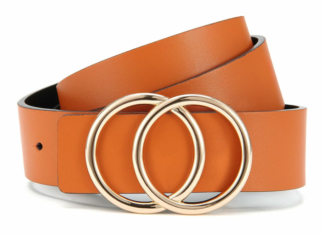 CR Womens Leather Belt 1.3" Reversible Casual Jeans Dress