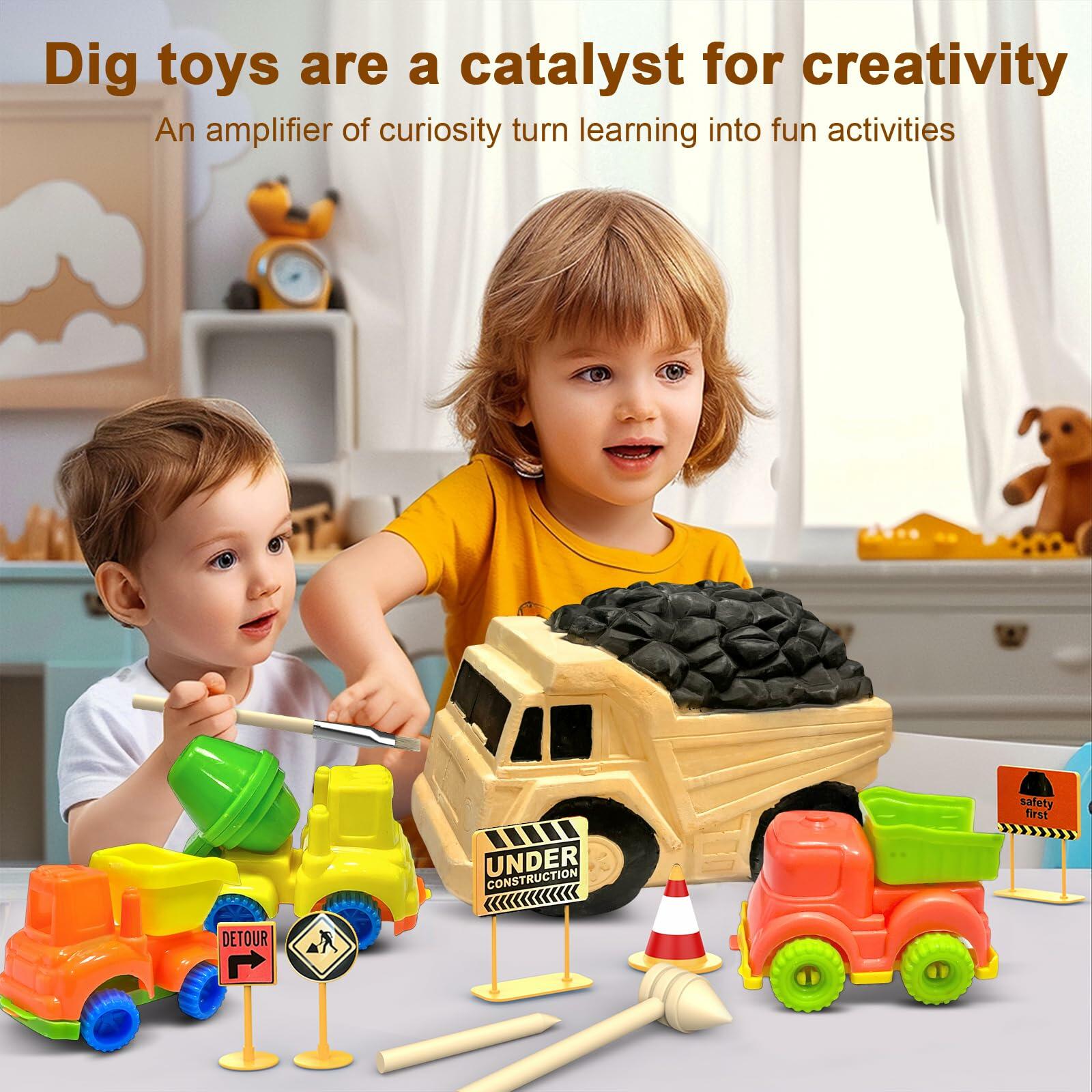 YGOVVK STEM Construction Truck Toy Kit with Surprise Truck, Kids 3-12