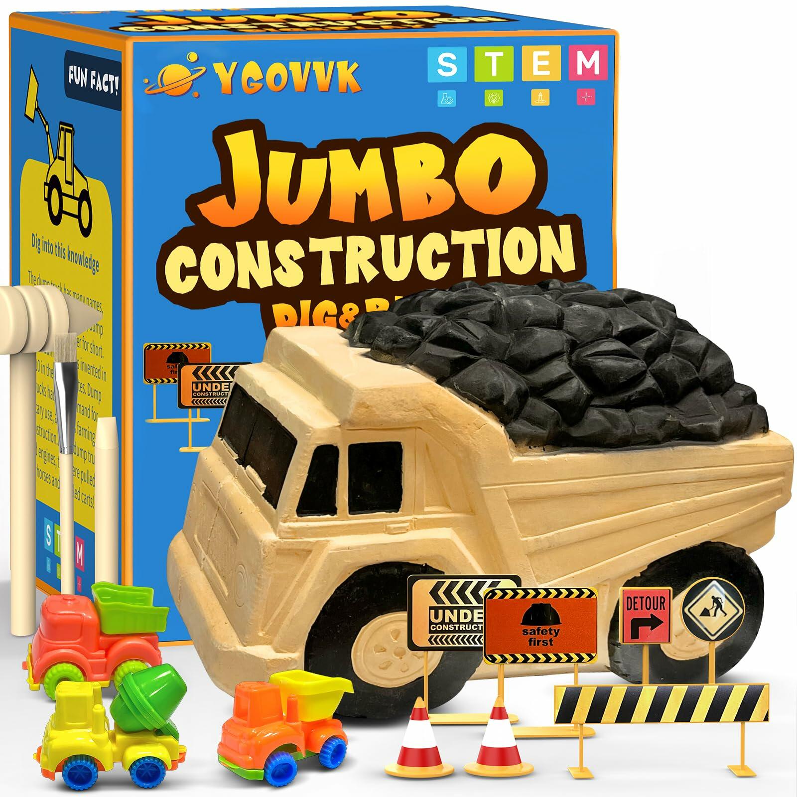 YGOVVK STEM Construction Truck Toy Kit with Surprise Truck, Kids 3-12