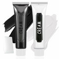 Black White Oil-Based Face Paint Kit with Brushes - Professional Halloween