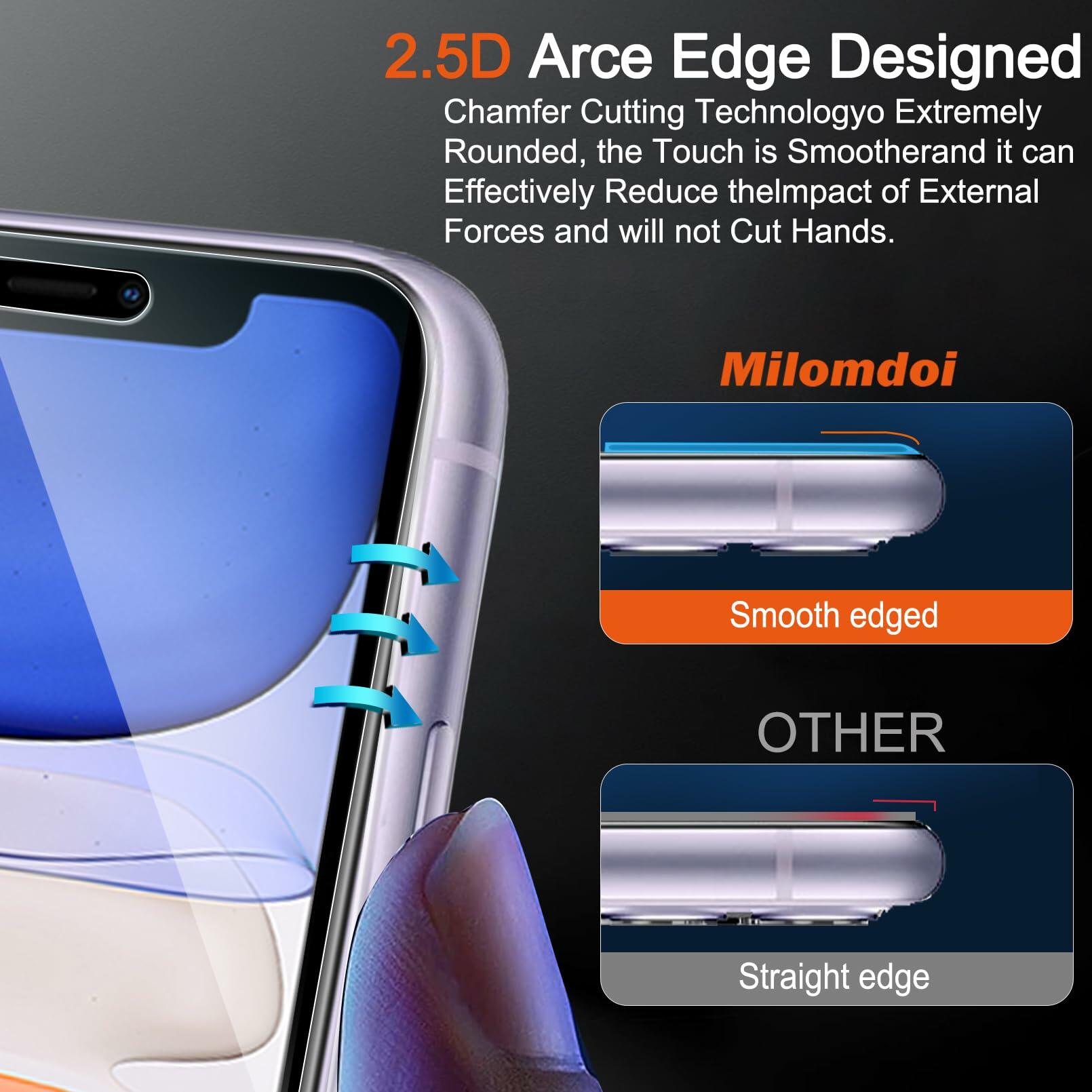 Milomdoi iPhone 11 Screen & Camera Protector 4 Pack, Tempered Glass