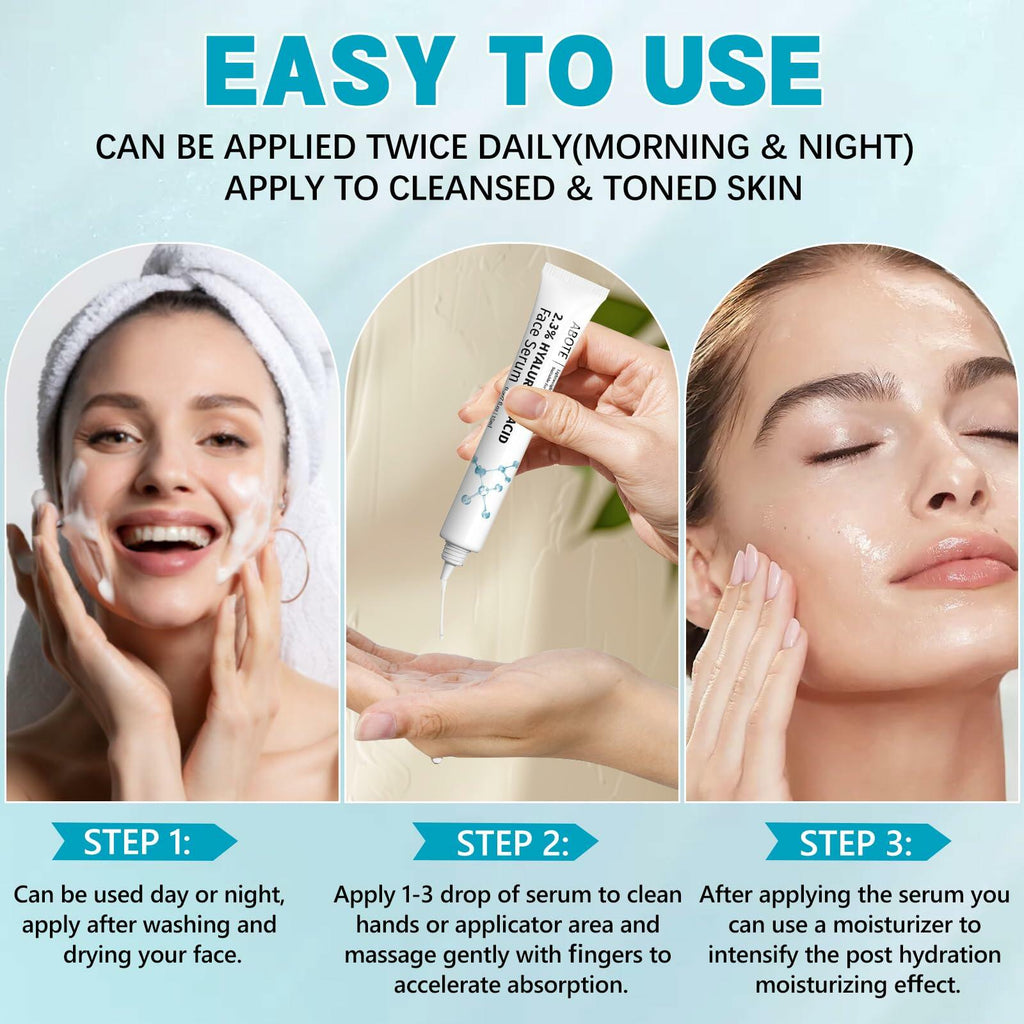 ABOTE 2.3% Hyaluronic Acid Serum for Face  (3Pack-Each 0.507 fl.oz | 15ml)