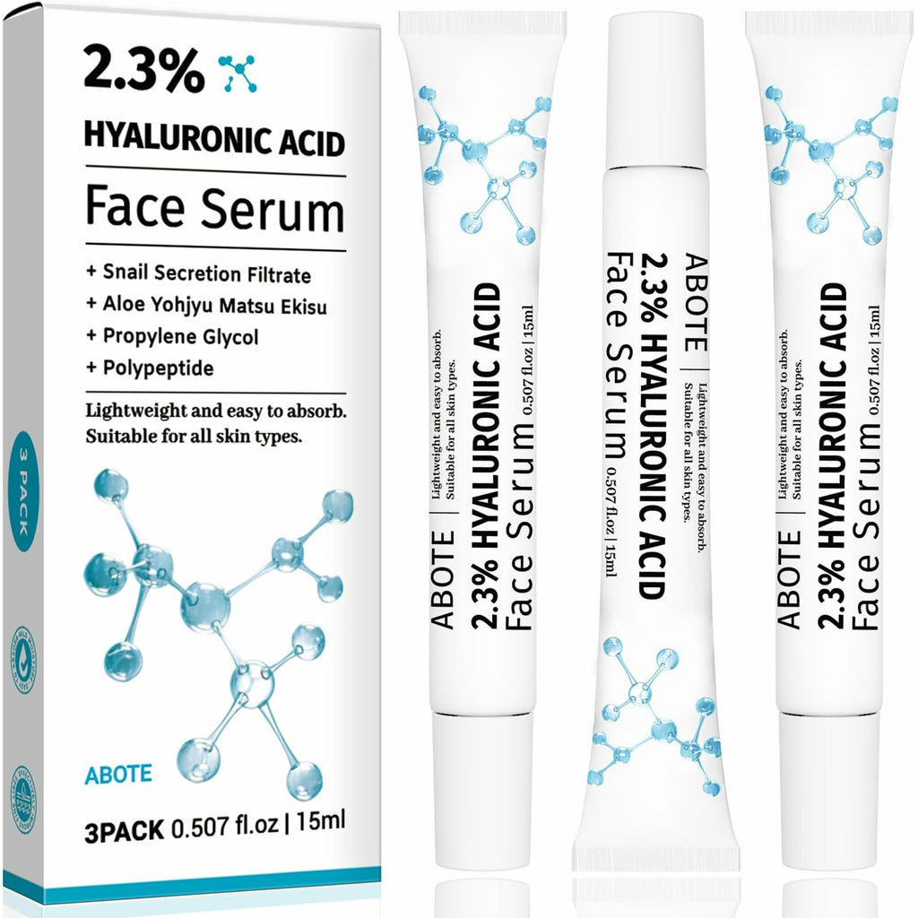 ABOTE 2.3% Hyaluronic Acid Serum for Face  (3Pack-Each 0.507 fl.oz | 15ml)