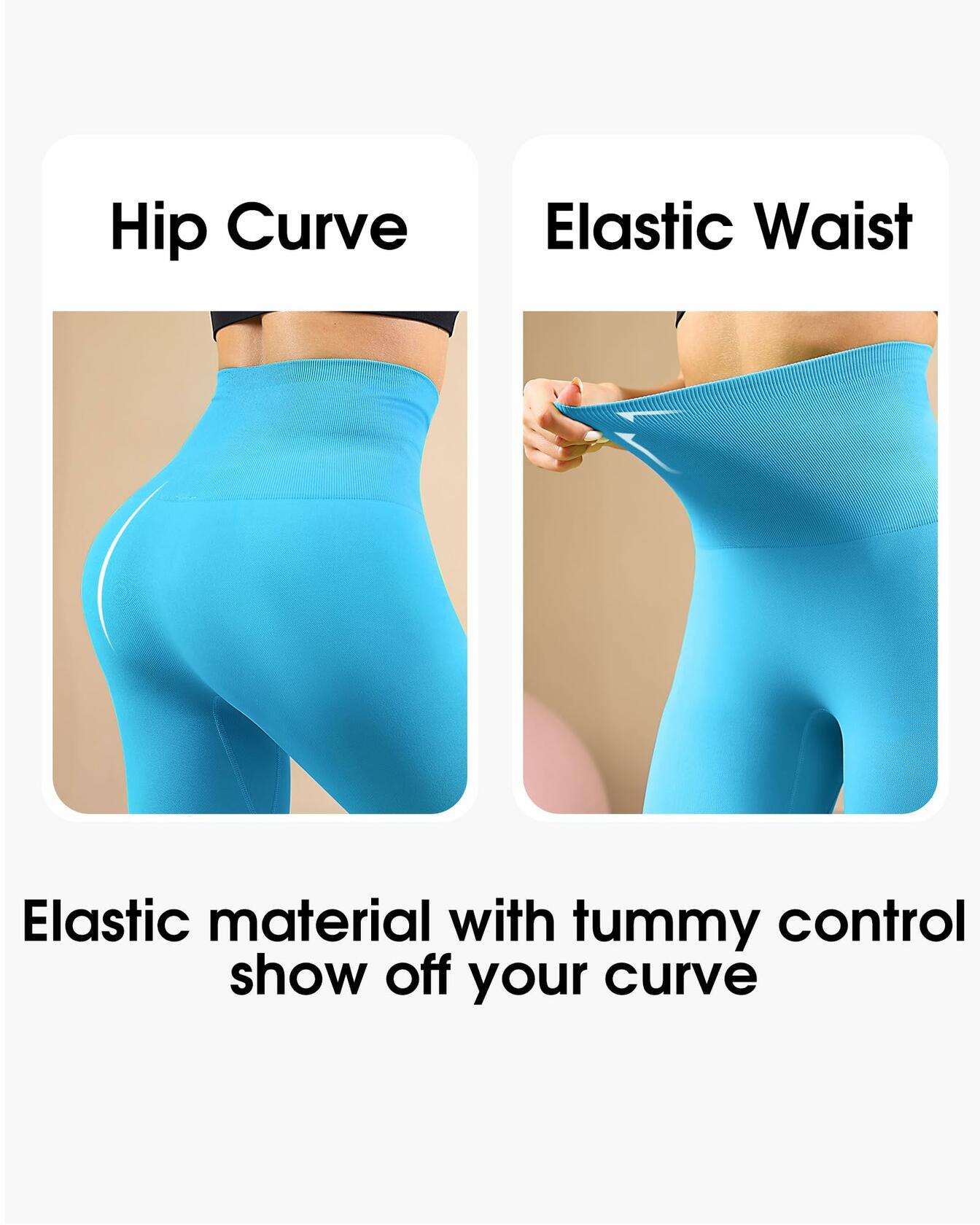 Homma High Waist Compression Yoga Pants Tummy Control Postpartum M Ocean Blue