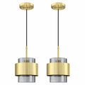 Dolaimy 3 Pack 1 Light Kitchen Island Pendant Light 6" Clear Glass Bronze