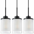 Doraimy 3-Pack 3.9" Grey Glass Pendant Lights Black Finish Modern Farmhouse