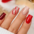 RIICFDD 24 Pcs White Snowflake Acrylic Press On Nails Full Cover Short Coffin