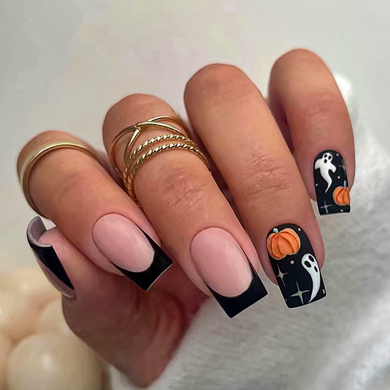 RIICFDD Cat Eyes Press On Nails 30 Pcs Short Square Acrylic Glitter False Nails