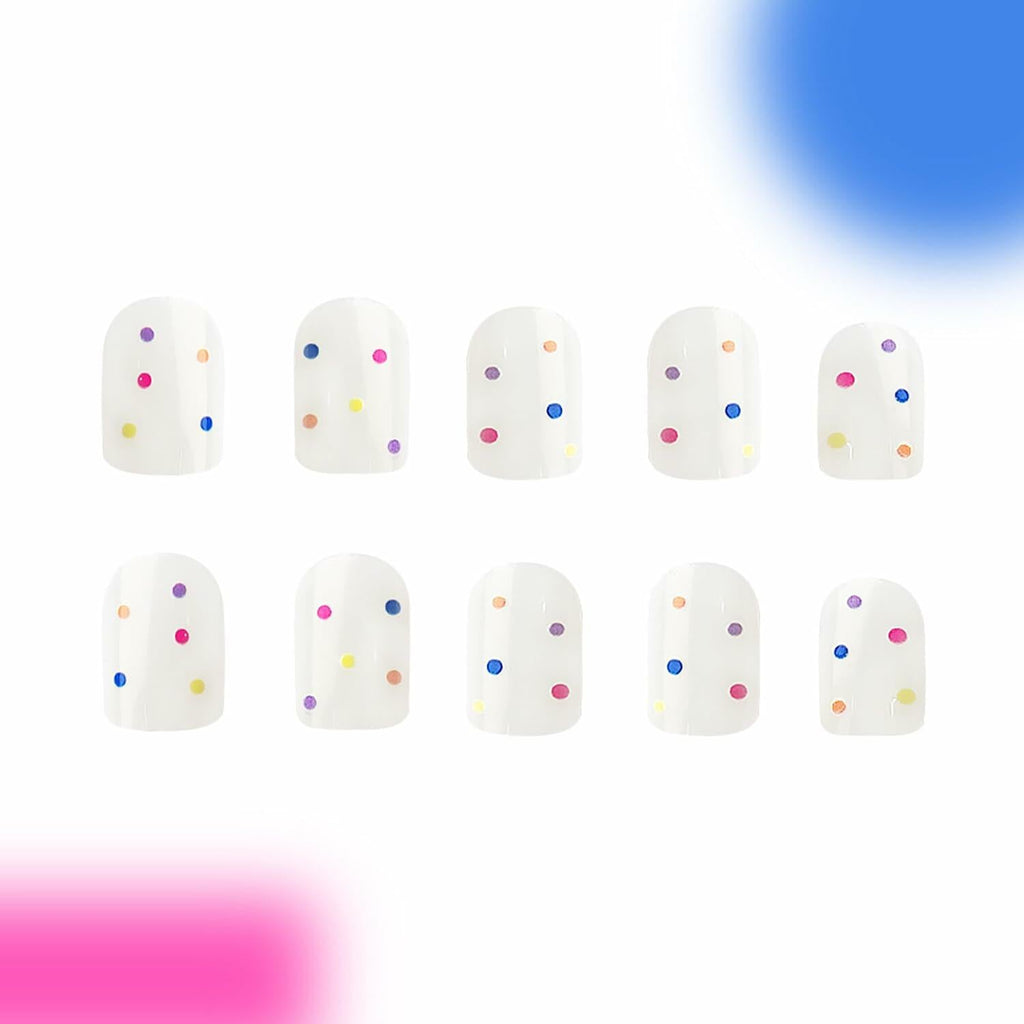 RIICFDD 24pcs Short Square Press On Nails Nude Pink Floral Glossy Style 18