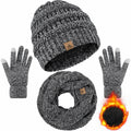 Warm Fleece Hat, Gloves & Scarf Set - Touchscreen Compatible, Unisex 3PCS